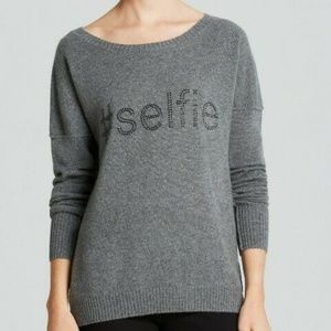 AQUA #selfie 100% Cashmere Grey+Stones Sweater M